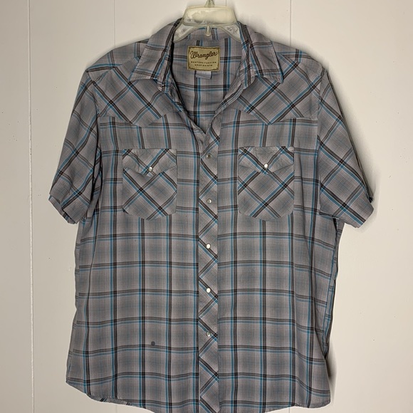Vintage Wrangler Pearl Snap Short Sleeve Shirt - Picture 2 of 10